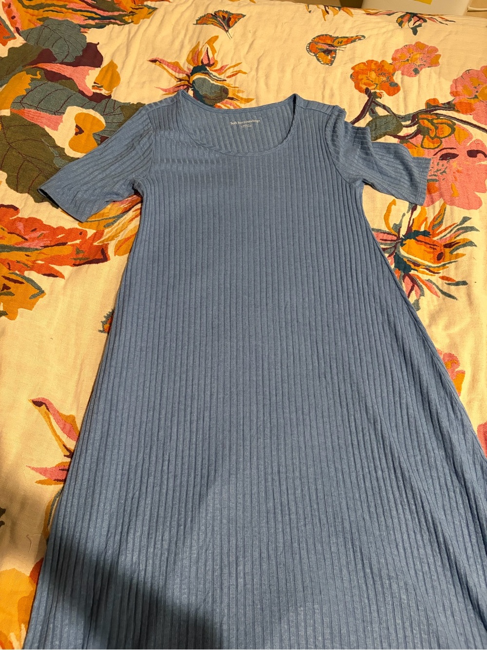 Soft Surroundings Ribbed Scoop-Neck Maxi Dress - Light Blue, Super Soft Medium